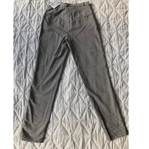 NWT ASOS Monki slim leg houndstooth/dogstooth black and white pants - Picture 4 of 4